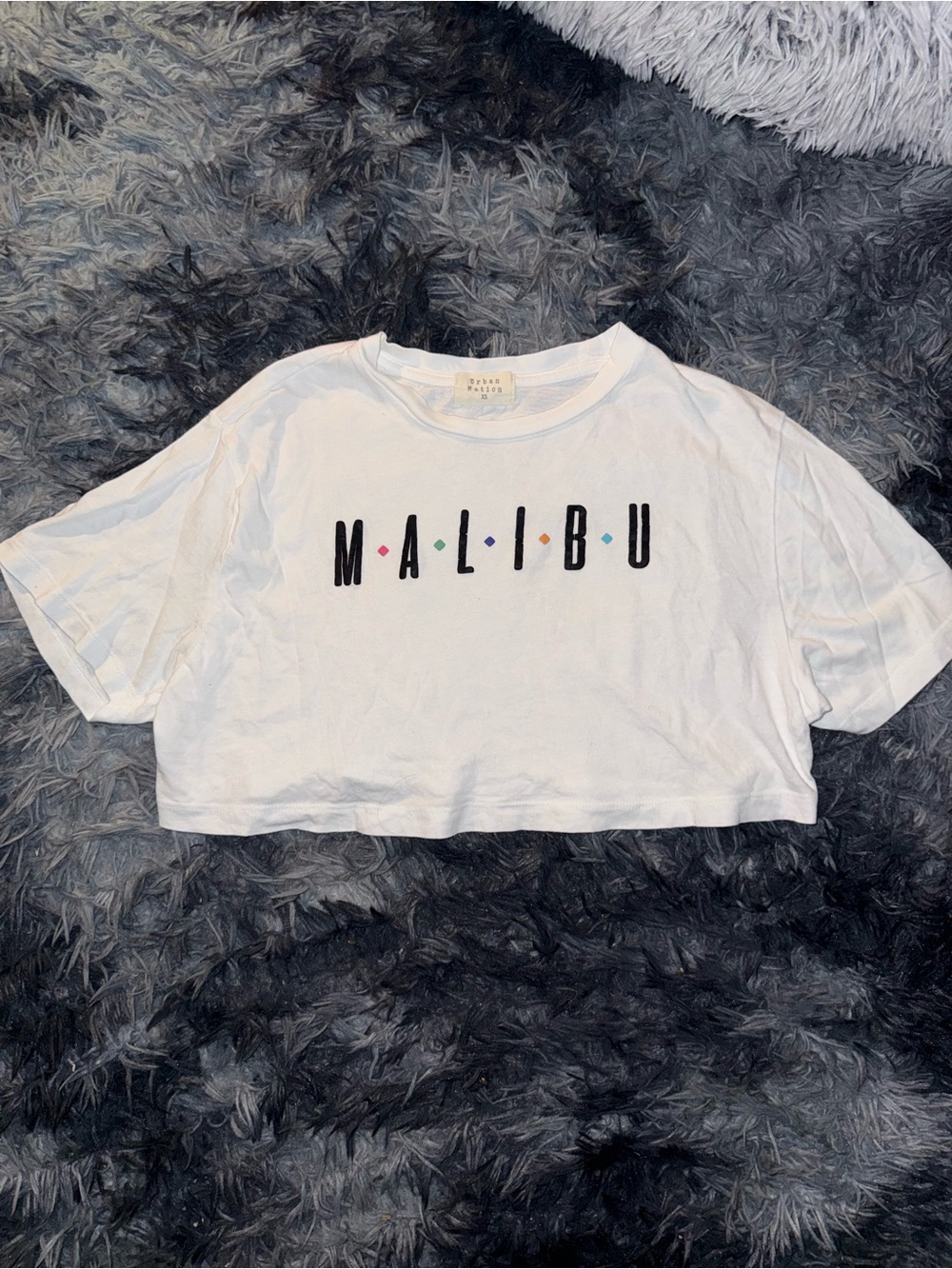 Malibu Graphic Crop Tee - White